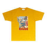 Rhude T Shirts Printed Trendy Pure Cotton