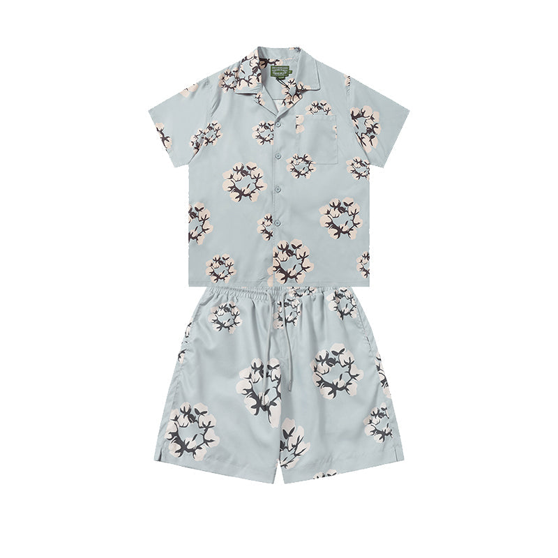 Denim Tears T shirt & Shorts 2 Piece Set Button cardigan woven