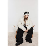 Unisex Coat Winter Coat Warm and Loose Stand Collar