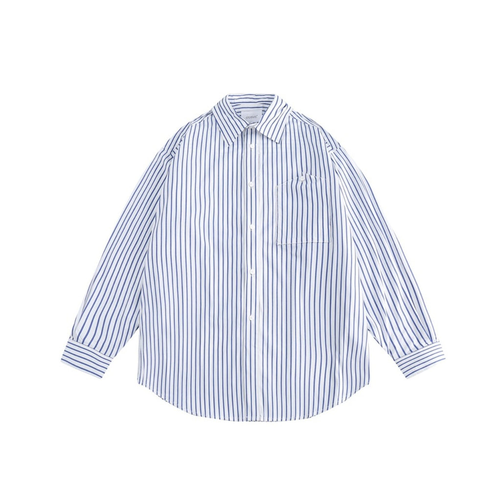 Unisex Shirt Cityboy Striped Loose Casual Long Sleeves Shirt