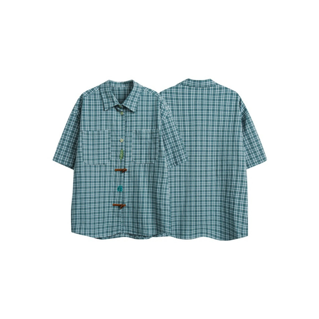 Unisex Shirt Loose Plaid Shirt Coat