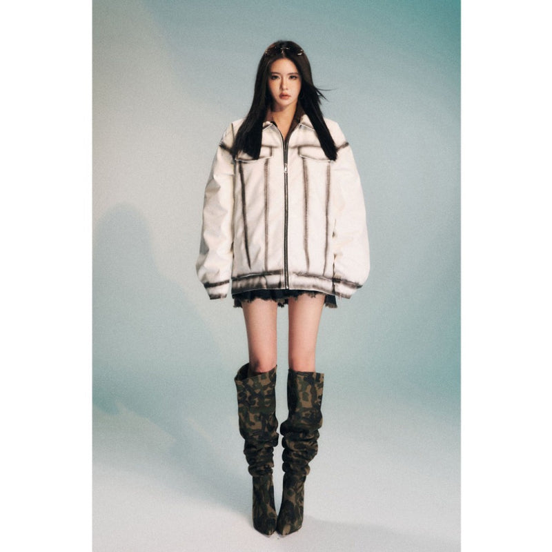 Unisex Coat Loose Retro Winter PU Leather Jacket