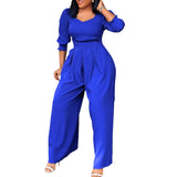 Women Co-Ords Beauty Clothing Winter Long Sleeve Solid Color Loose Jumpsuit