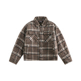 Unisex Coat Plaid Cotton-Padded Clothes for Couples
