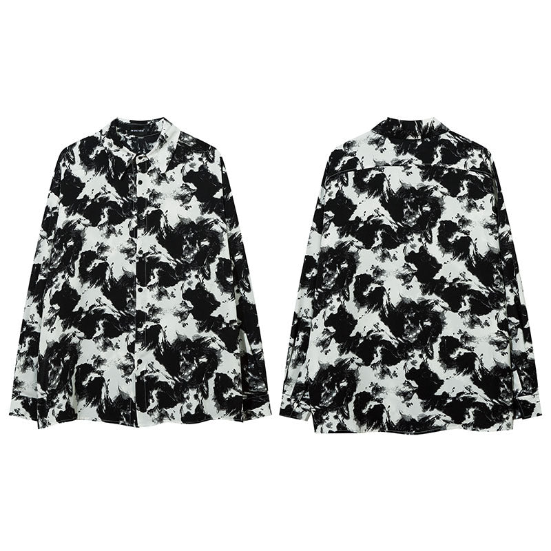 Long Sleeve Shirt Tie-Dyed Loose Shirt Thin Coat
