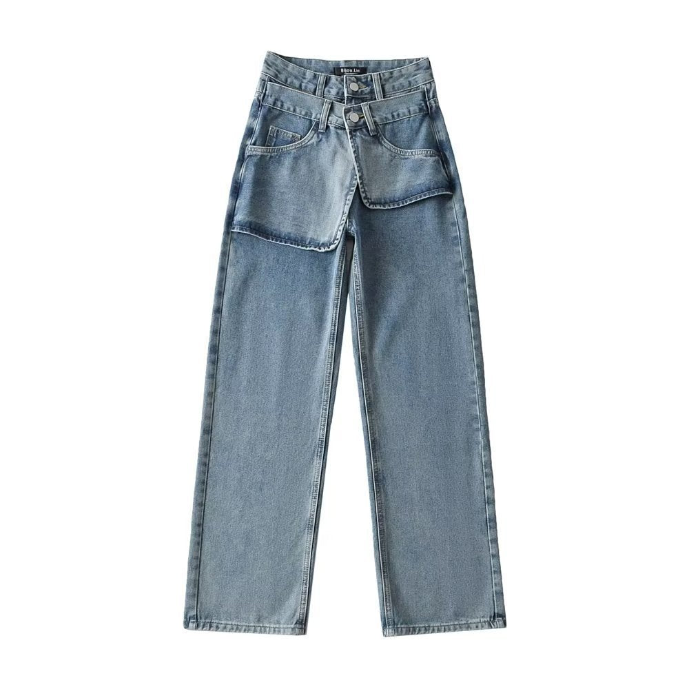 Women Jeans Loose Personality Design