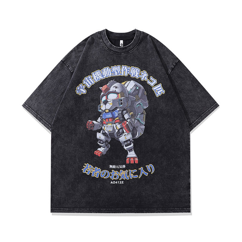 Men T-Shirt Cartoon Cartoon Characters Distressed