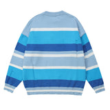 Men Sweater Striped Sweater Loose Leisure Ripped