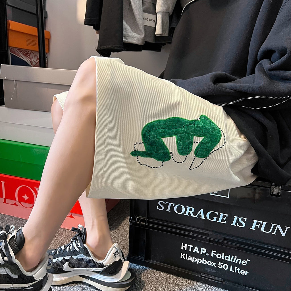 Men Beach Shorts Flocking Casual Loose