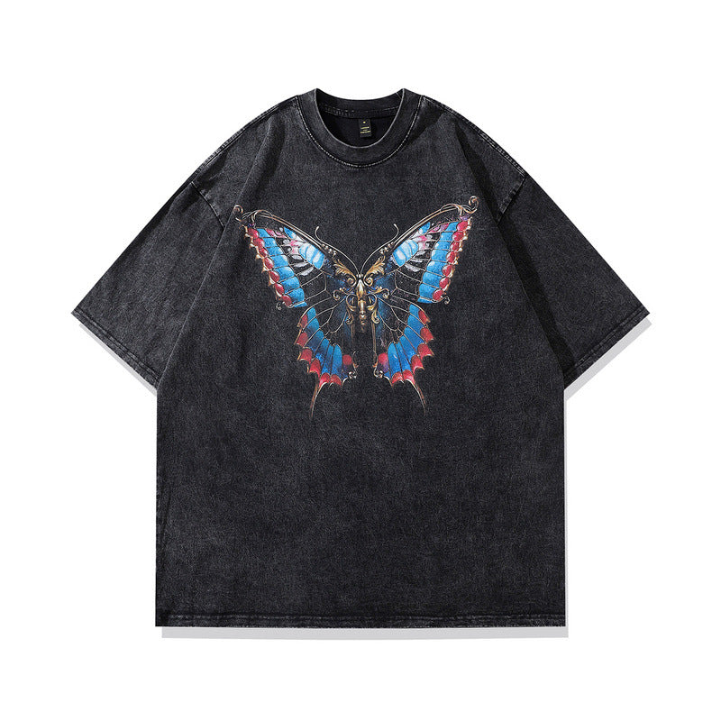 Men T-Shirt Bear Print Distressed