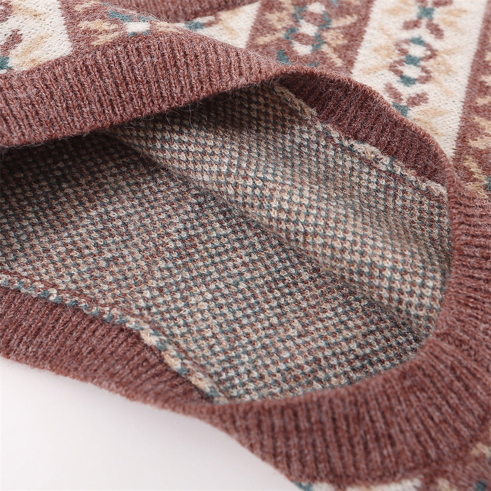 Men Sweater V-neck Sweater Woolen Vest Men