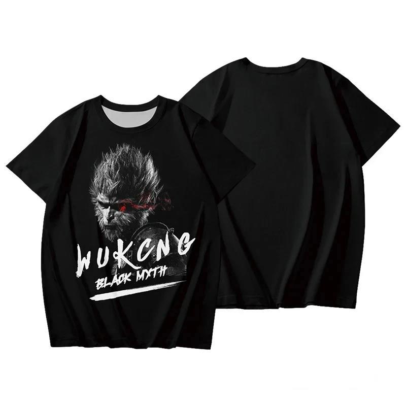 Black Myth Wukong Game T-shirt 3D Printed Short Sleeve