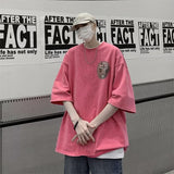 Men T Shirt Vintage Dirty Pink Heavy Cotton