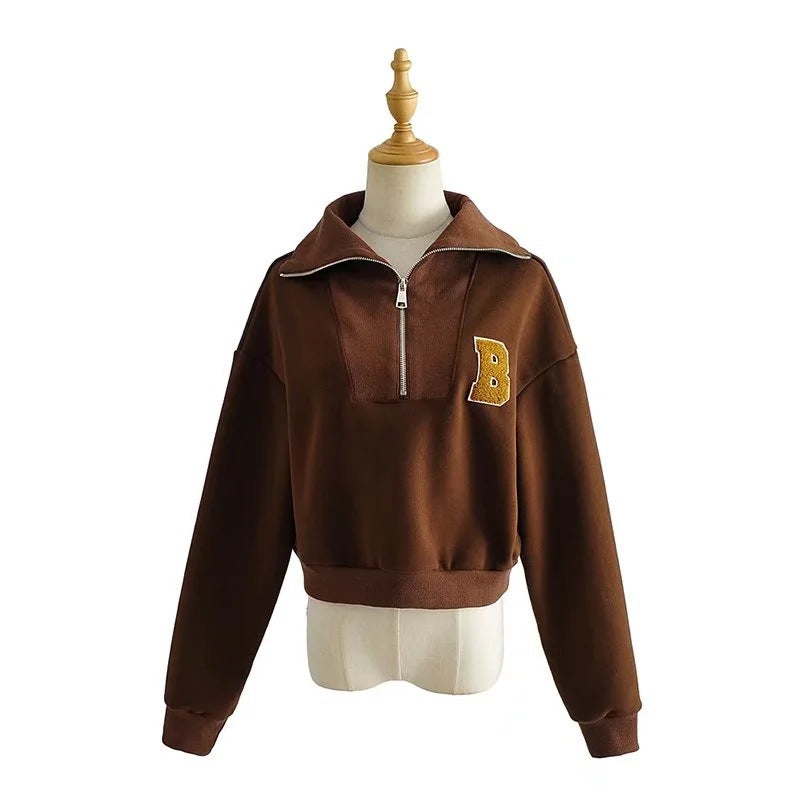 Women Hoodie Flocking Fleece-lined Bat Sleeve