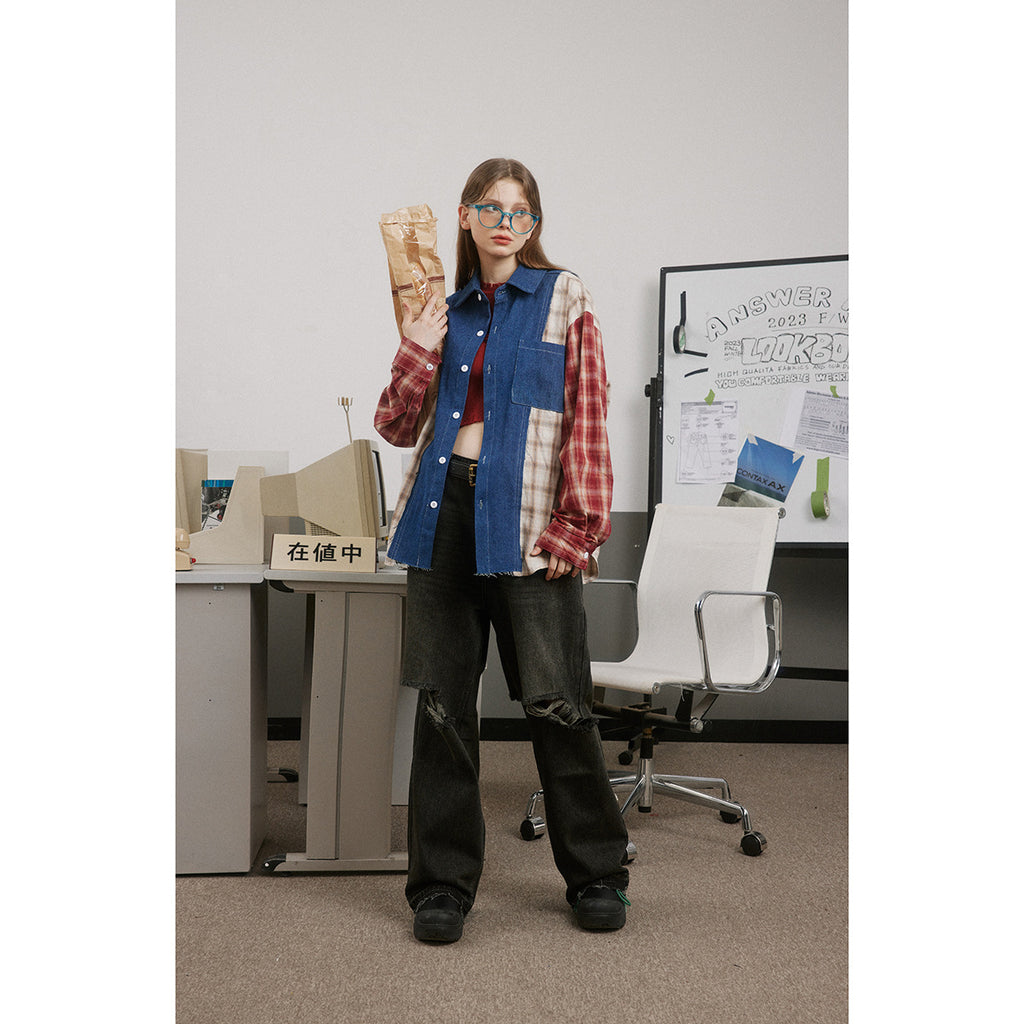 Unisex Shirt Stitching Baggy Coat