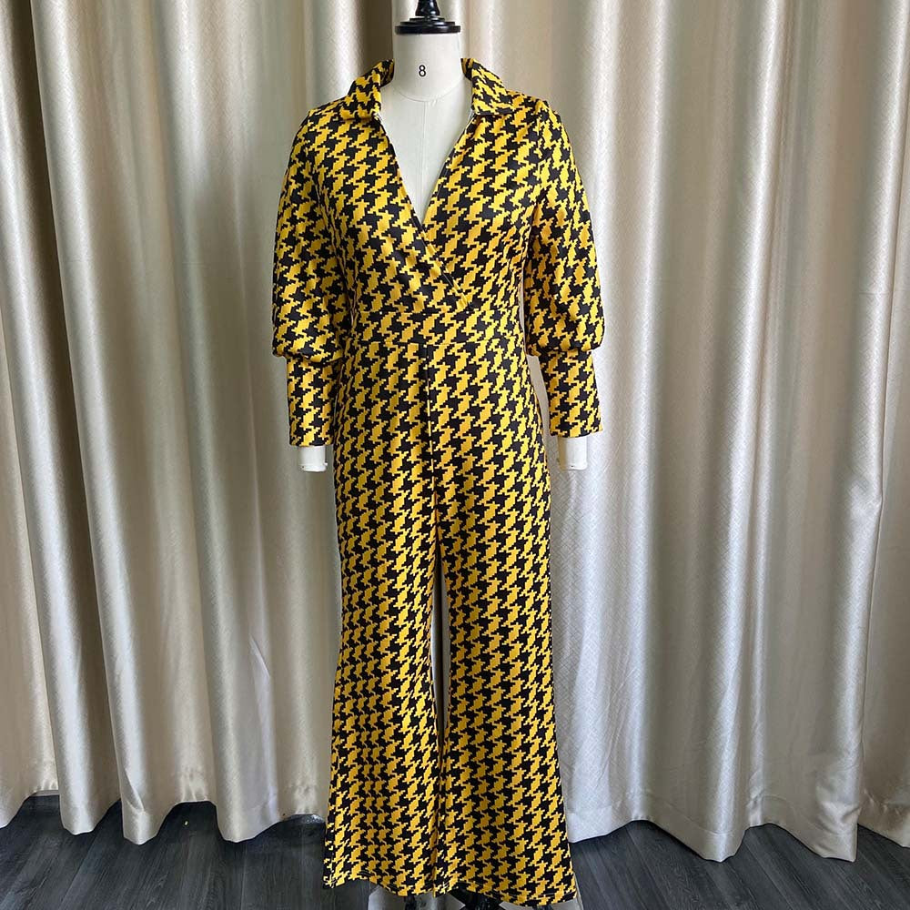 Women Co-Ords Spring Loose Elastic V-neck