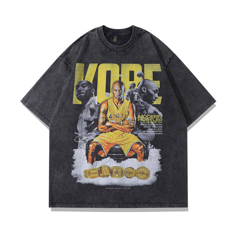 Men T-Shirt Vintage Rapper Print Oversize