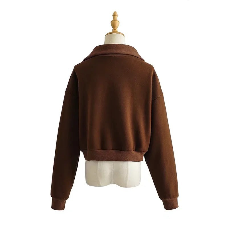 Women Hoodie Flocking Fleece-lined Bat Sleeve