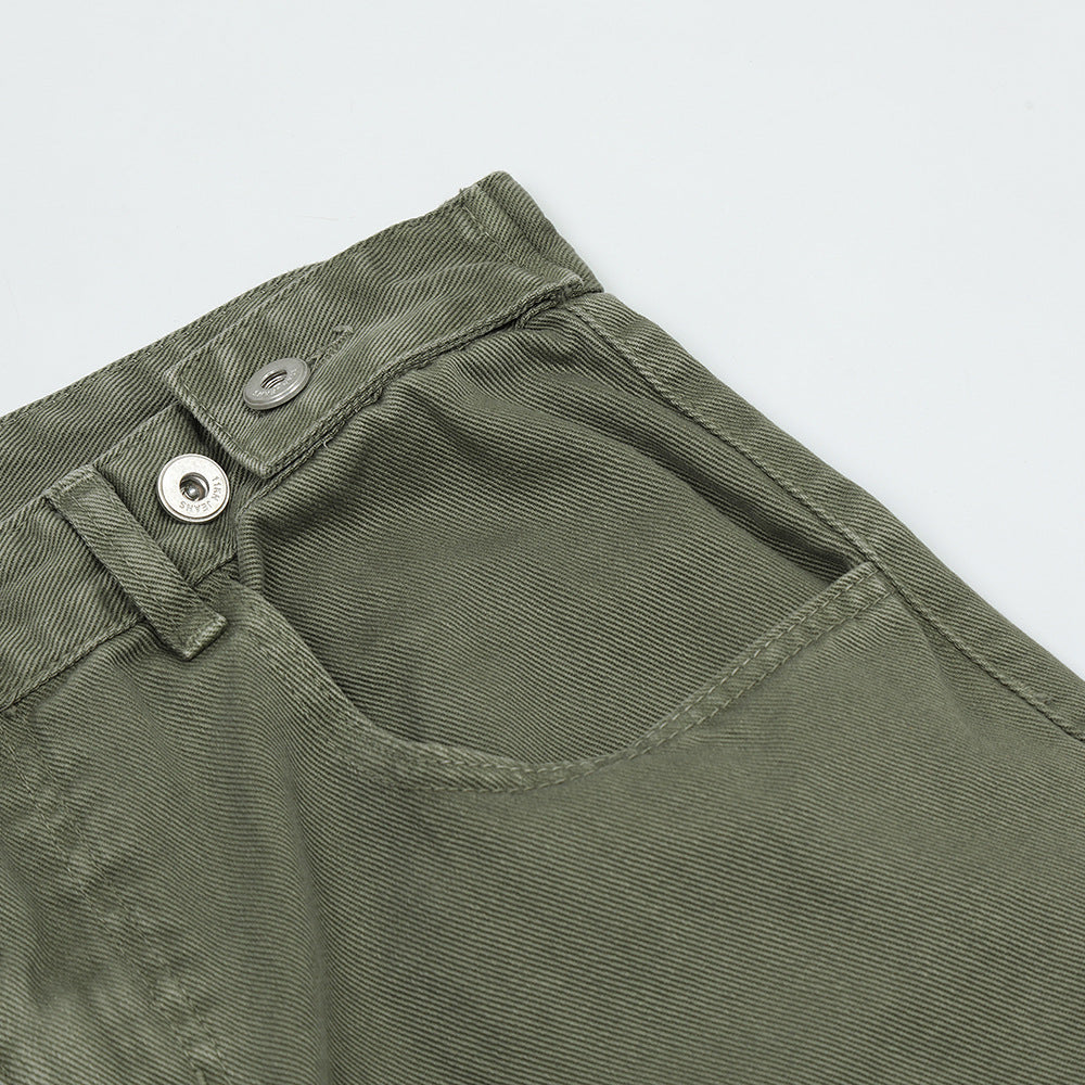 Men Jeans Solid Color Loose Trendy