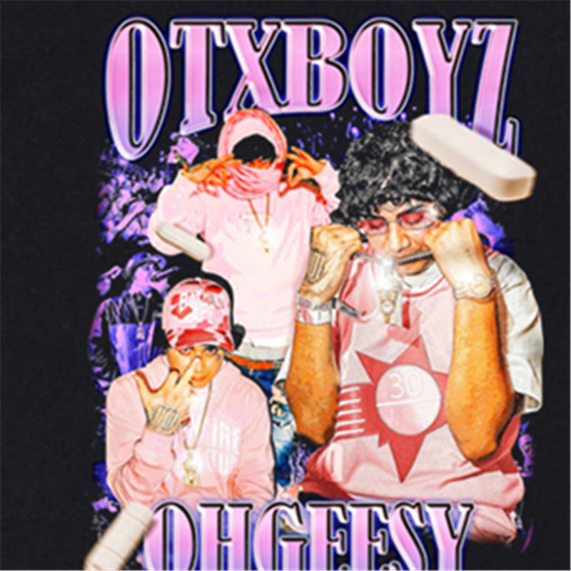 Rock Star T Shirt Female Singer Otxboyz Ohgeesy Personality Character Print T-shirt Short Sleeve Loose Cotton