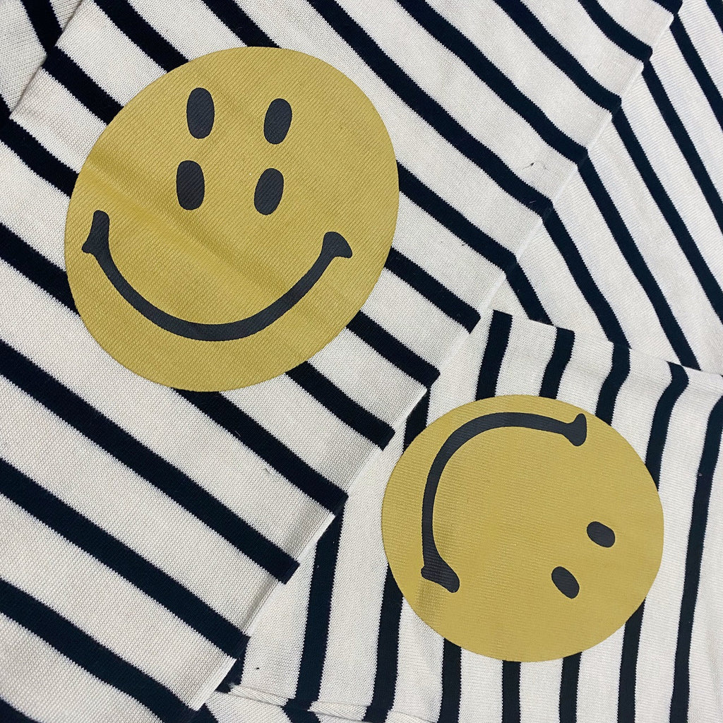 Kapital T Shirt Pingtian Hehong Arm Smiling Face Crew Neck Casual Cotton Striped Long Sleeved T-shirt