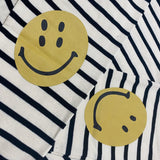 Kapital T Shirt Pingtian Hehong Arm Smiling Face Crew Neck Casual Cotton Striped Long Sleeved T-shirt