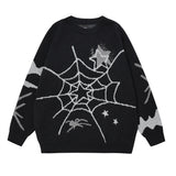 Men Sweater Spider Web Head Sweater Men's Fashion