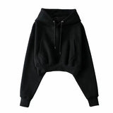 Women Hoodie Fleece-lined Hot Girl Loose Solid Color