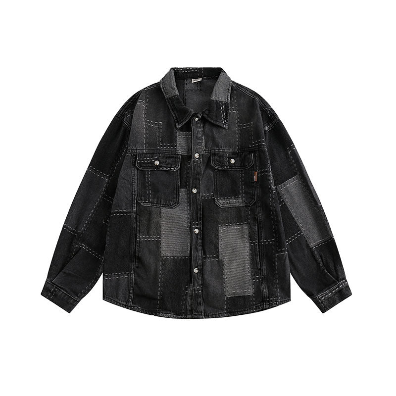 Long Sleeve Retro Contrast Patch