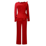 Women Co-Ords Long Sleeve Temperament Mesh Stitching Jumpsuit