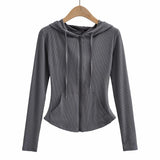 Women Hoodie Thin Section Zipper Cardigan