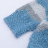 Men Sweater Stripes Lapel Knitwear Velvet