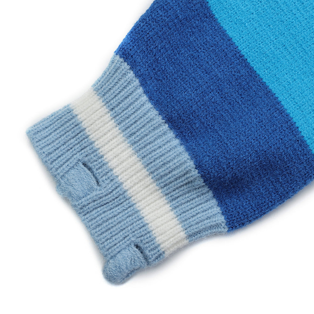 Men Sweater Striped Sweater Loose Leisure Ripped