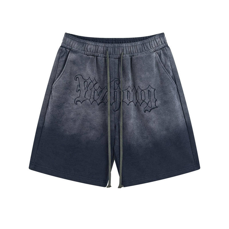 Men Shorts Summer Tie-Dye Loose Embroidery Sports