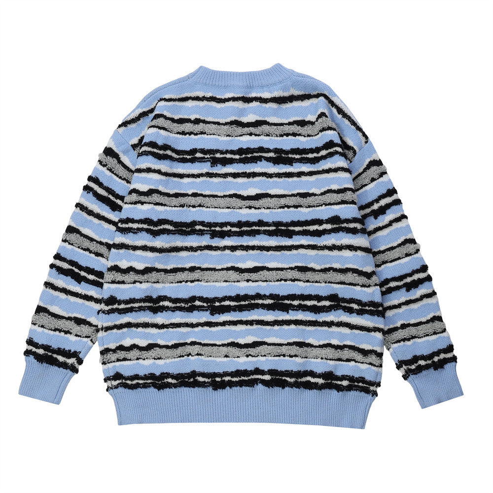 Men Sweater Striped Sweater Loose Casual