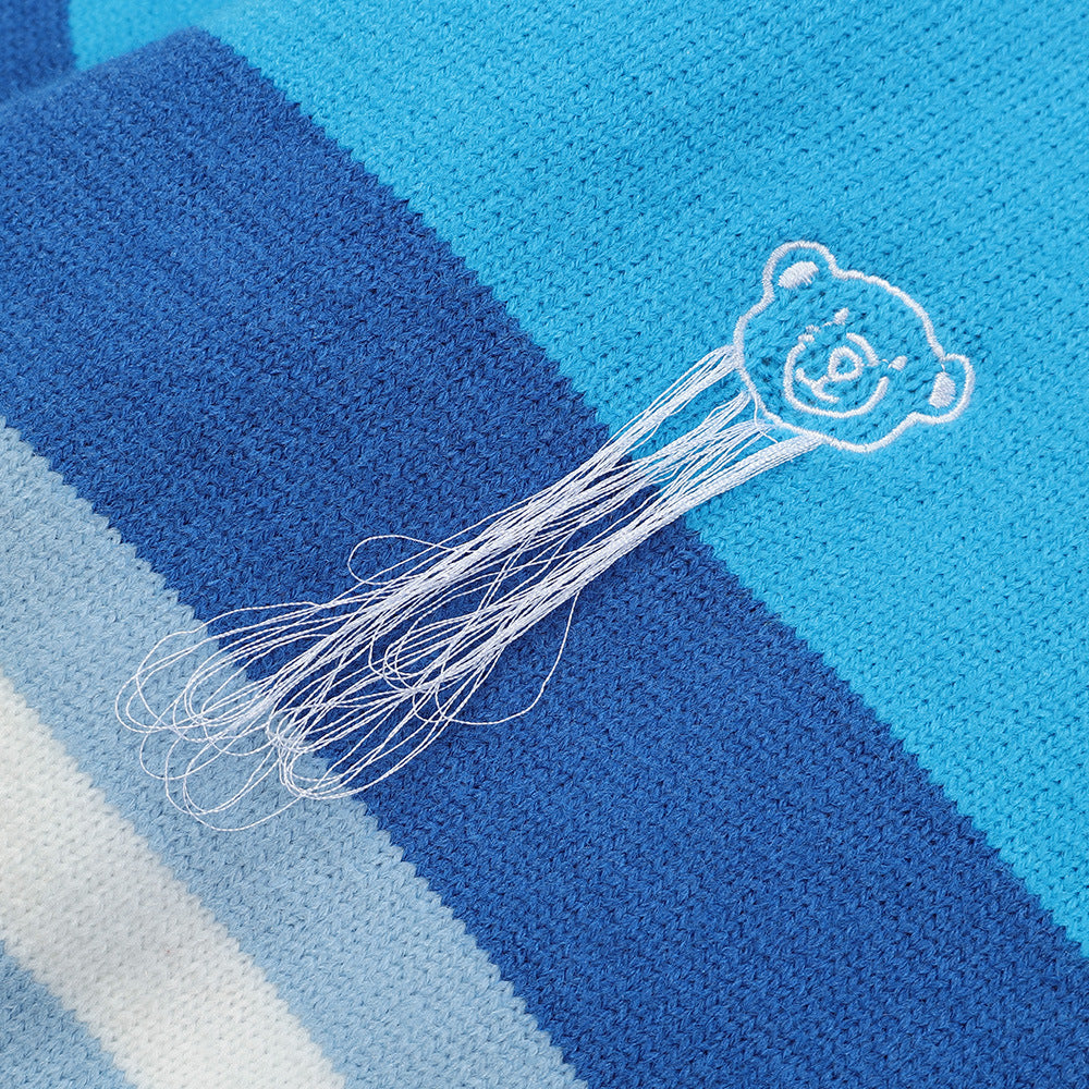 Men Sweater Striped Sweater Loose Leisure Ripped