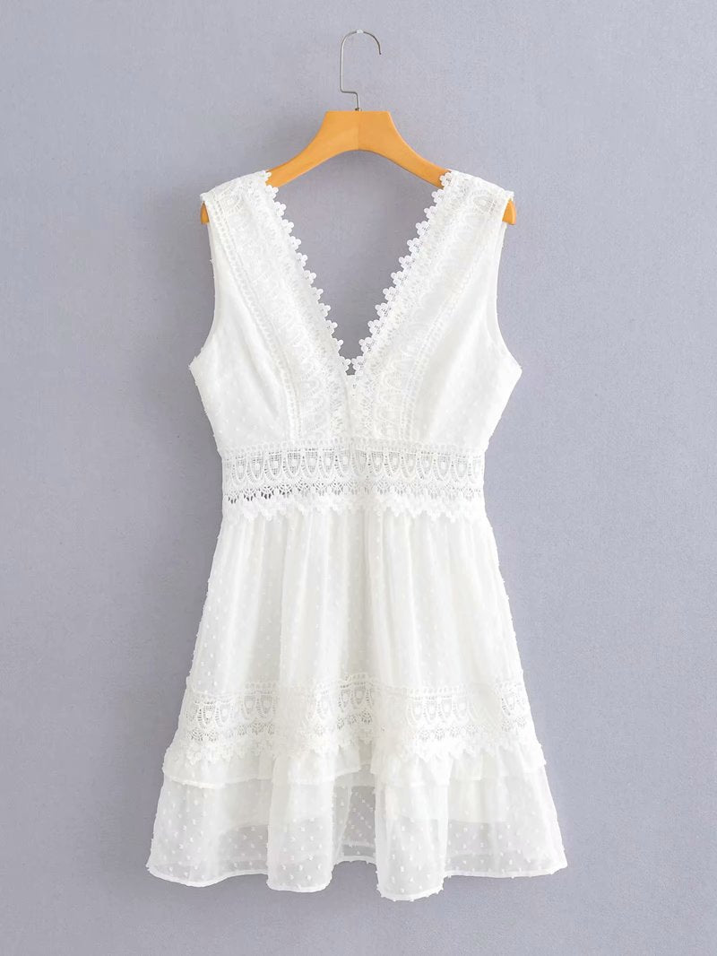 Women Dresses Lace Sleeveless Dress