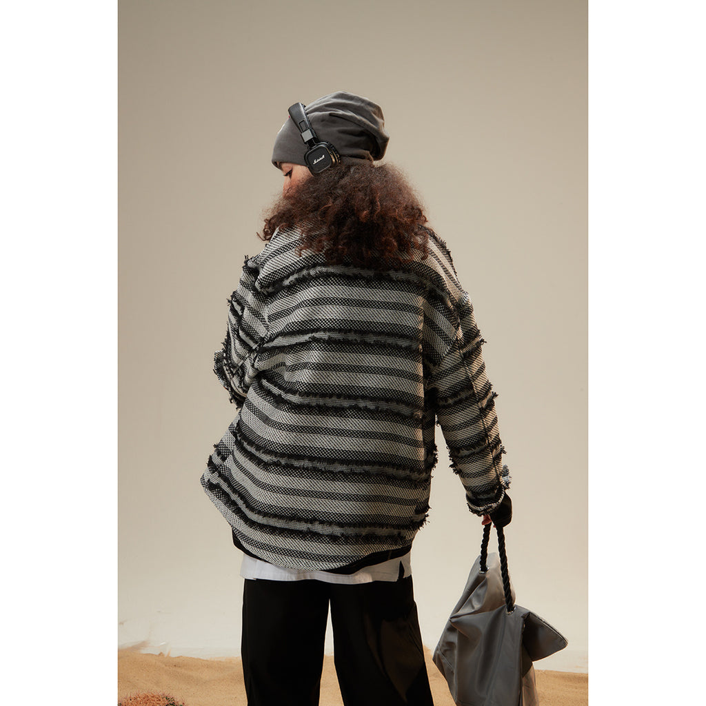 Unisex Shirt Vintage Striped Long Sleeve Shirt