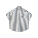 Unisex Shirt Vintage Cityboy Striped Loose Cardigan