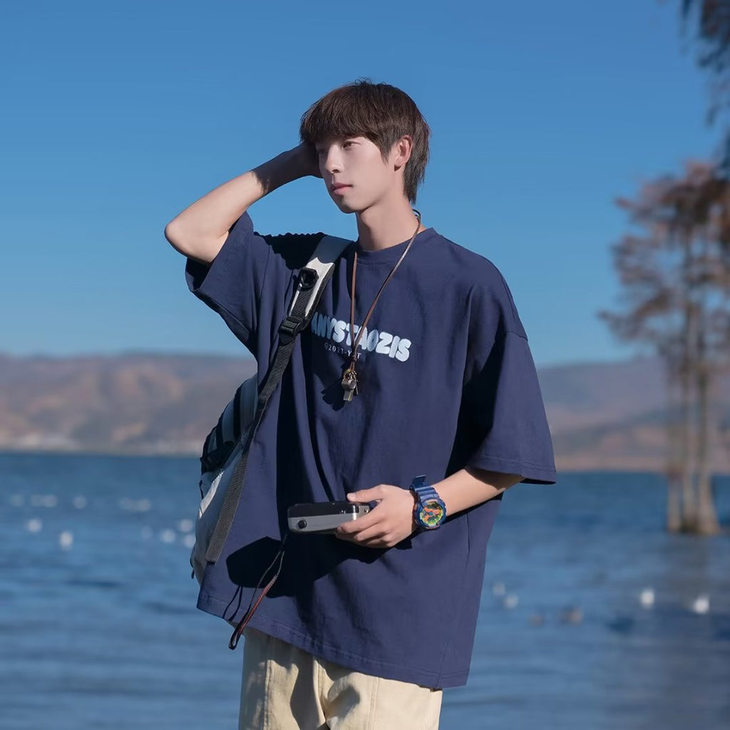 Men T Shirt Retro Summer Loose Casual