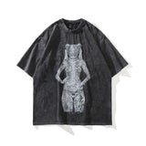 Men T-Shirt Alien Print Loose Couple