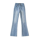 Women Jeans Distressed Retro Easy Matching Casual Flared Pants