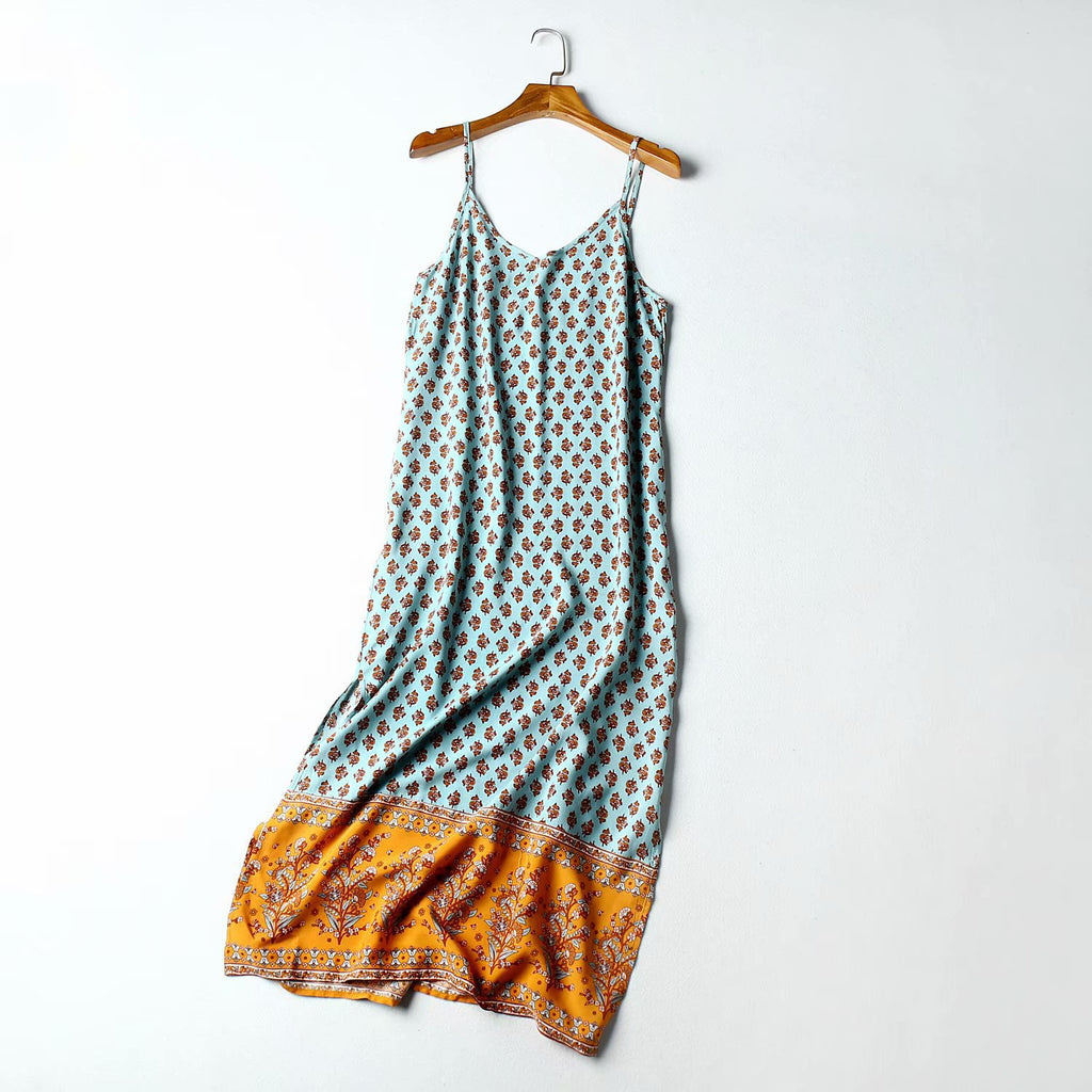Women Dresses Summer Vacation Style Sling Dress