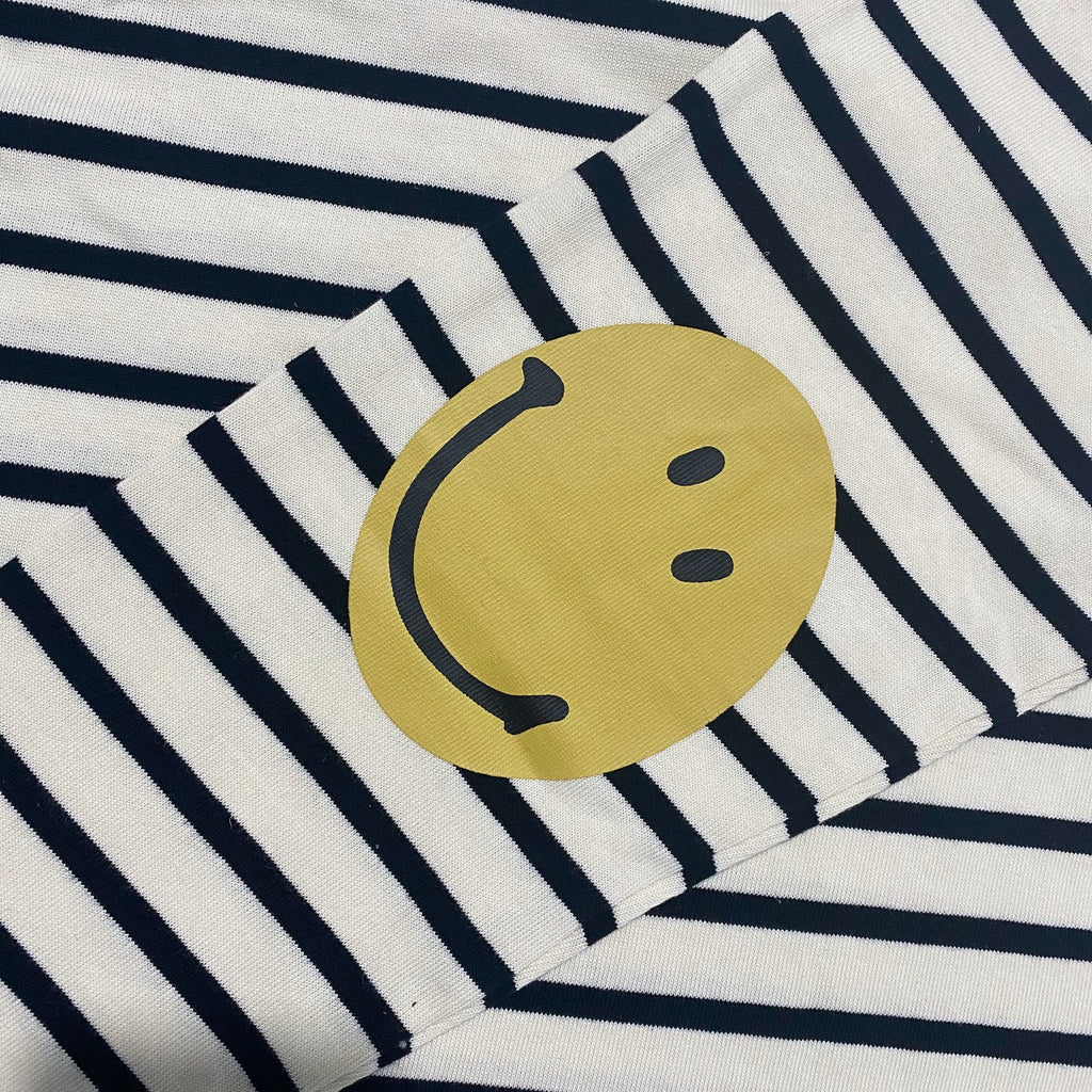 Kapital T Shirt Pingtian Hehong Arm Smiling Face Crew Neck Casual Cotton Striped Long Sleeved T-shirt