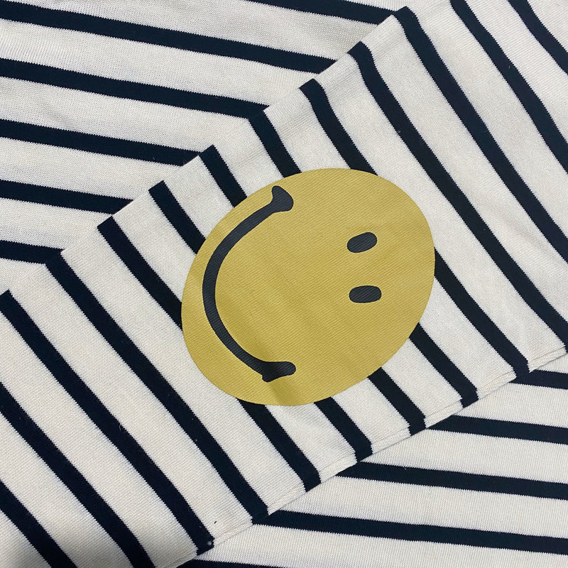 Kapital T Shirt Pingtian Hehong Arm Smiling Face Crew Neck Casual Cotton Striped Long Sleeved T-shirt