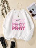 Women's Print Thermal Lined Crew Neck Loose Pullover Long Shirt