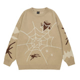 Men Sweater Spider Web Head Sweater Men's Fashion