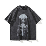 Men T-Shirt Alien Print Loose Couple
