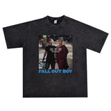 Rock Star T Shirt Fall Out Boy down Boy Rock Cotton T-shirt Cotton Short Sleeve Loose Men and Women