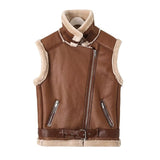 Women Vest Casual Loose Lamb Wool Vest